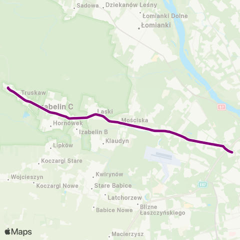 ZTM Warszawa Truskaw Skibińskiego – Metro Młociny map