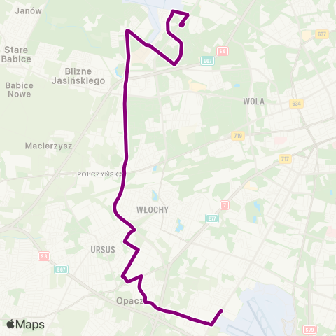 ZTM Warszawa P+R Al. Krakowska – Nowe Bemowo map