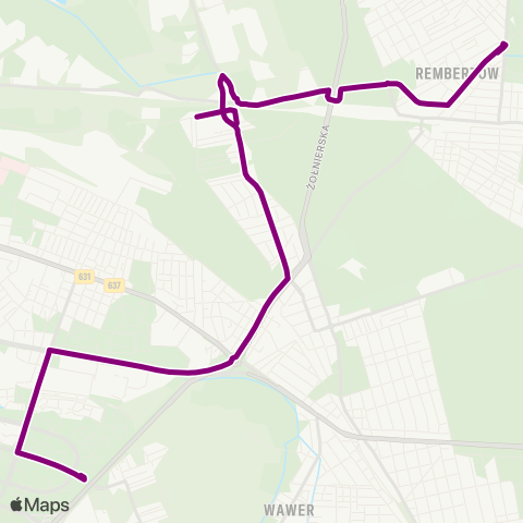 ZTM Warszawa Gocław – Rembertów - Akademia map