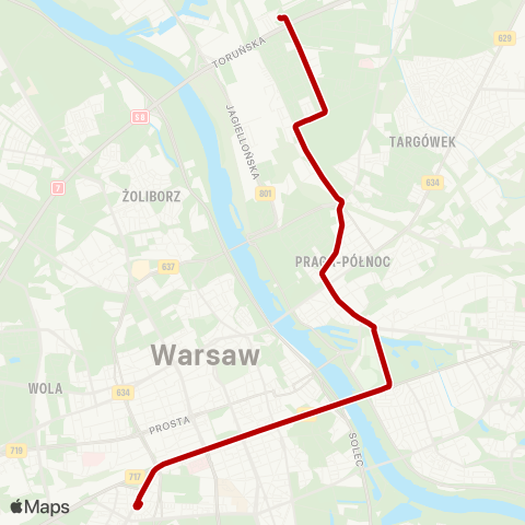 ZTM Warszawa Pl. Narutowicza – Annopol map