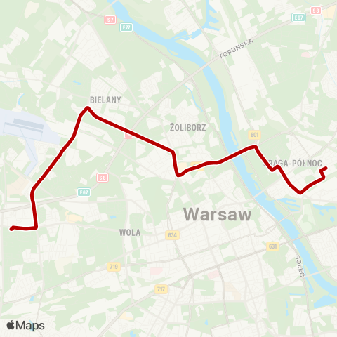 ZTM Warszawa Dw. Wschodni (Kijowska) – Os. Górczewska map