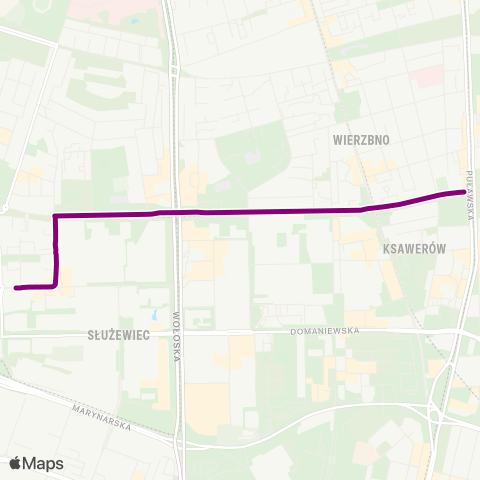 ZTM Warszawa Wielicka – Os. Nowy Mokotów map