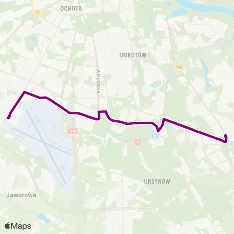 ZTM Warszawa Wilanów – P+R Al. Krakowska map