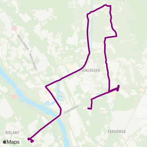 ZTM Warszawa Metro Marymont – Metro Bródno map