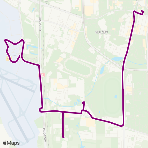 ZTM Warszawa Lotnisko Chopina – Metro Wilanowska map