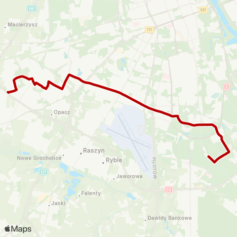 ZTM Warszawa Ursynów Płd. – Ursus-Niedźwiadek map
