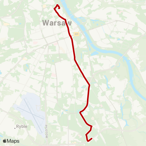 ZTM Warszawa Konwiktorska – Natolin Płn. map