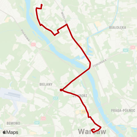 ZTM Warszawa Bielańska – Nowodwory map