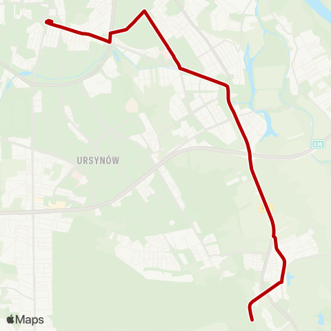 ZTM Warszawa Powsin - Park Kultury – Metro Wilanowska map
