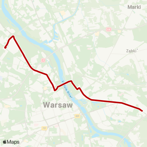 ZTM Warszawa Metro Młociny – Gocławek map