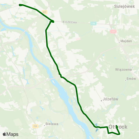 ZTM Warszawa Otwock Orla – Wiatraczna map