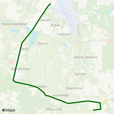 ZTM Warszawa P+R Al. Krakowska – Piaseczno Targowisko map