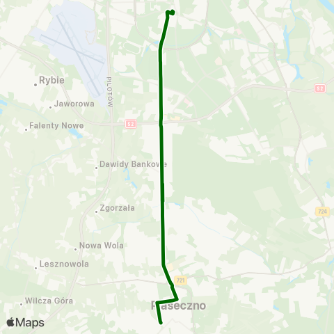 ZTM Warszawa PKP Piaseczno – Metro Wilanowska map
