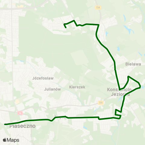 ZTM Warszawa Piaseczno Targowisko – Os. Kabaty map