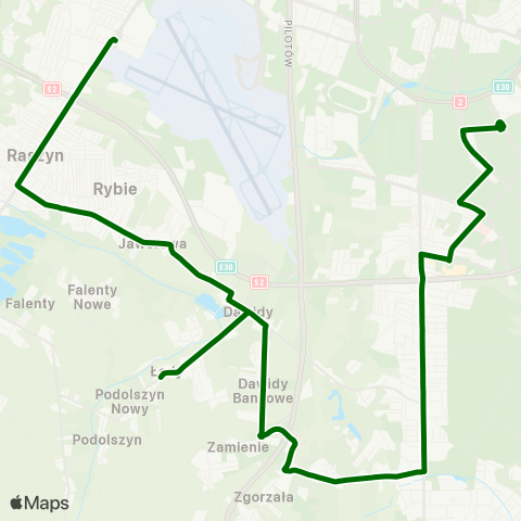 ZTM Warszawa P+R Al. Krakowska – Ursynów Płn. map