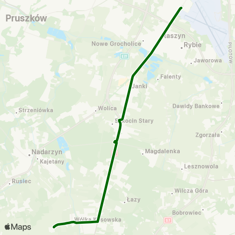 ZTM Warszawa Kosów – P+R Al. Krakowska map
