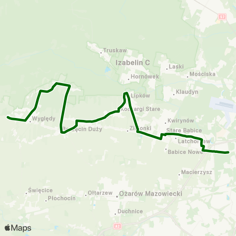 ZTM Warszawa Zaborów - Szkoła – Metro Bemowo map