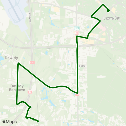 ZTM Warszawa PKP Jeziorki – Ursynów Płd. map