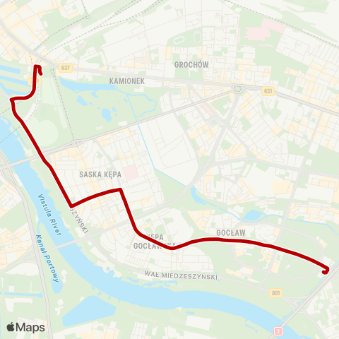 ZTM Warszawa Metro Stadion Narodowy – Gocław map