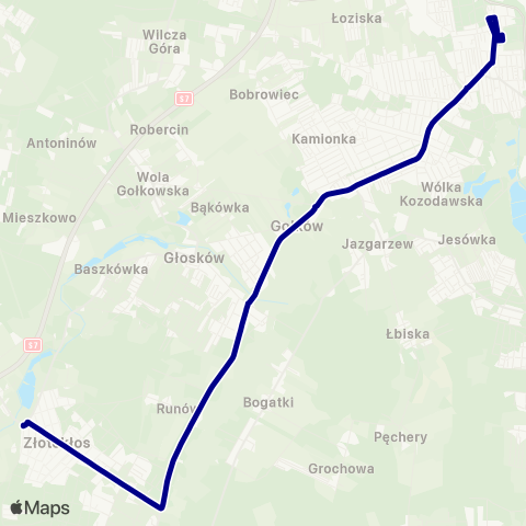 ZTM Warszawa Piaseczno Zgoda – Złotokłos map