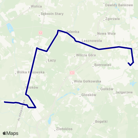 ZTM Warszawa Jastrzębiec – PKP Piaseczno map