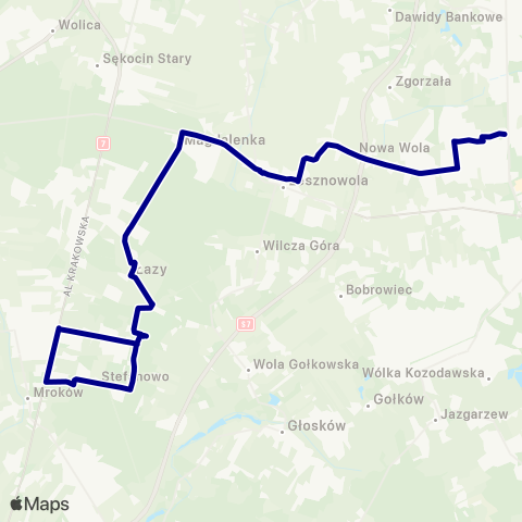ZTM Warszawa Mysiadło – Antoninów Cm. Południowy - Brama Płd. map