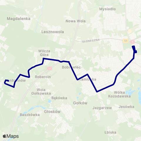 ZTM Warszawa Piaseczno Zgoda – Antoninów Cm. Południowy - Brama Płd. map
