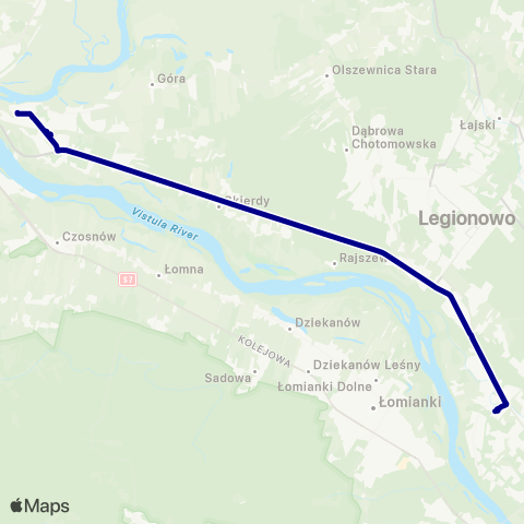 ZTM Warszawa Winnica – Nowy Dwór Mazowiecki Urząd Miasta map