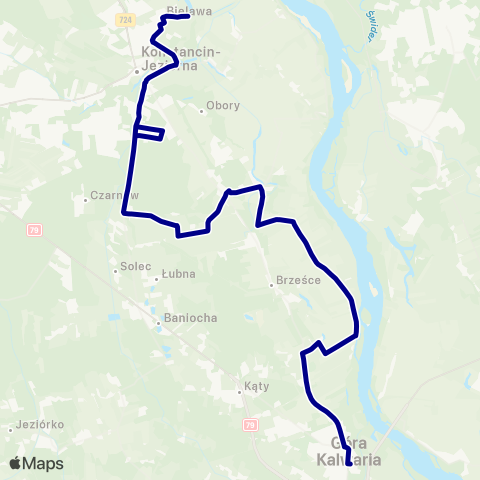 ZTM Warszawa Góra Kalwaria Rynek – Bielawa - Pętla map