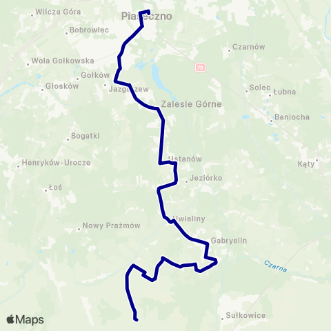 ZTM Warszawa Piaseczno Zgoda – Pieczyska map