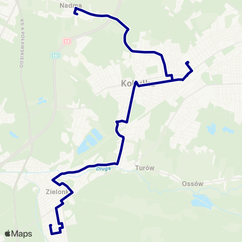 ZTM Warszawa Zielonka 11 Listopada – Nadma Nowa map