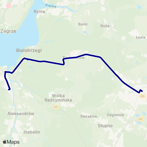 ZTM Warszawa Nieporęt Pl. Wolności – Radzymin Głowackiego map
