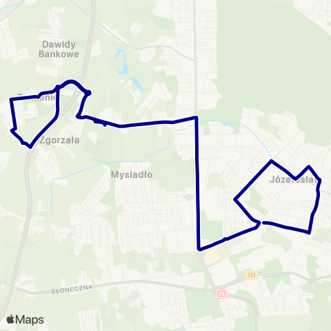 ZTM Warszawa PKP Jeziorki – Józefosław Wilanowska map