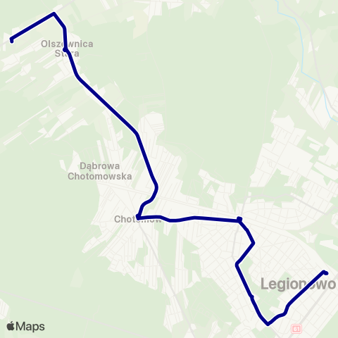 ZTM Warszawa PKP Legionowo – Olszewnica Nowa Wiejska map