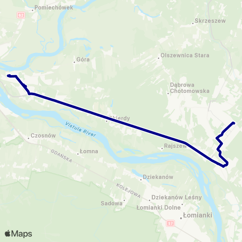 ZTM Warszawa PKP Legionowo – Nowy Dwór Mazowiecki Urząd Miasta map