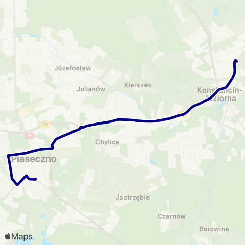 ZTM Warszawa Piaseczno Gerbera – Konstancin-Jeziorna Mirkowska map