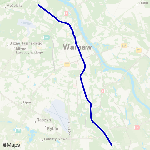 ZTM Warszawa Kabaty – Młociny map