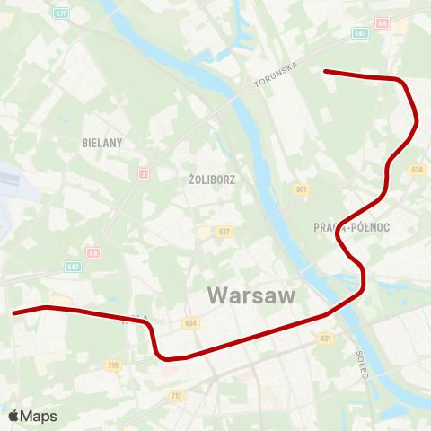 ZTM Warszawa Bemowo – Bródno map