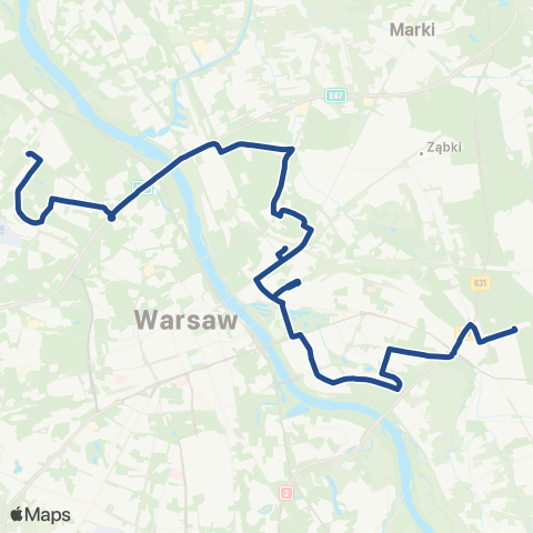 ZTM Warszawa Metro Młociny – Marysin map