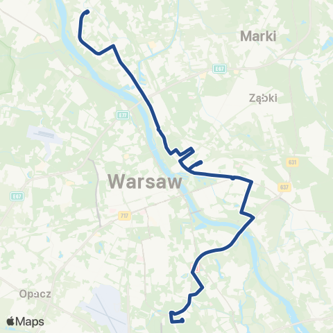 ZTM Warszawa Winnica – Ursynów Płn. map