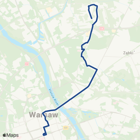 ZTM Warszawa Os. Derby – Dw. Centralny map
