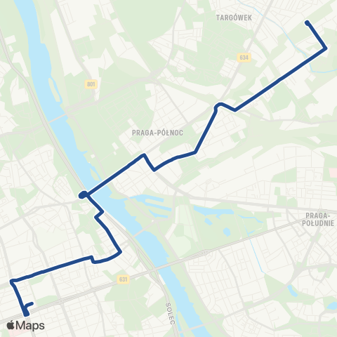 ZTM Warszawa PKP Zacisze-Wilno – Dw. Centralny map