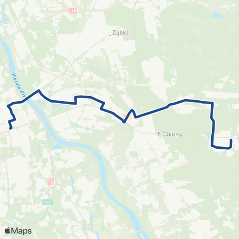 ZTM Warszawa Stara Miłosna (Ułańska) – Dw. Centralny map