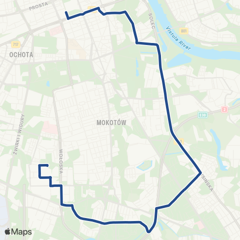ZTM Warszawa Zajezdnia Woronicza – Dw. Centralny map
