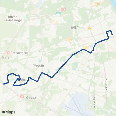 ZTM Warszawa Ursus-Niedźwiadek – Centrum map