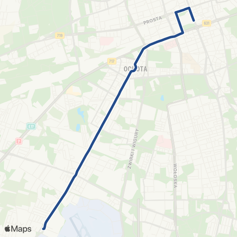 ZTM Warszawa P+R Al. Krakowska – Centrum map