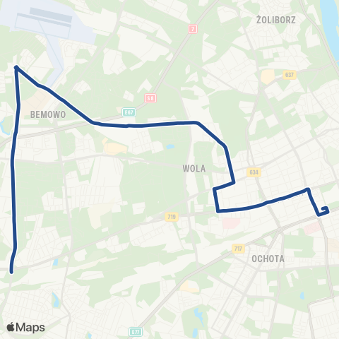 ZTM Warszawa Lazurowa – Dw. Centralny map