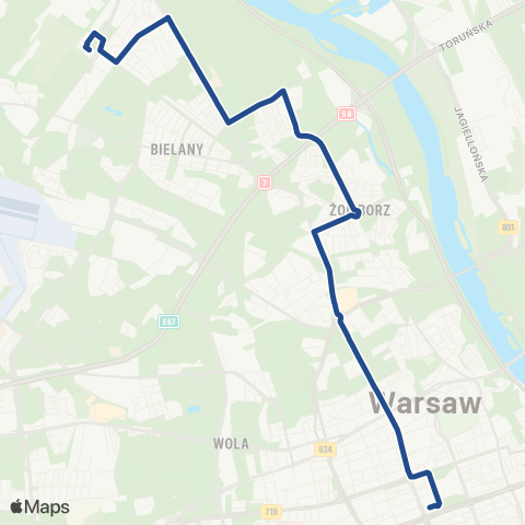 ZTM Warszawa Metro Młociny – Dw. Centralny map