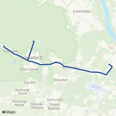 ZTM Warszawa Truskaw Skibińskiego – Metro Młociny map