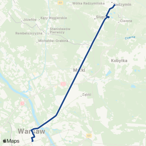 ZTM Warszawa Radzymin Norwida – Dw. Centralny map